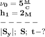 \bf \nu_0=5 \frac{_M}{_C}\\
h_1=2_M\\
-----\\
|S_y|;\ S; \ t-?
 