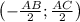 \left(-\frac{AB}{2}; \frac{AC}{2}\right)