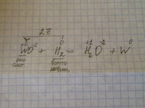 Wo + h2 = h2o + w напишите реакцию