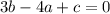 3b-4a+c=0\\
