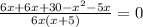 \frac{6x+6x+30 -x^2-5x}{6x(x+5)} =0

