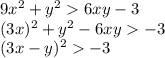 9x^2+y^26xy-3\\
(3x)^2+y^2-6xy-3\\
(3x-y)^2-3\\
