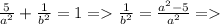 \frac{5}{a^{2}} + \frac{1}{ b^{2}
} =1 = \frac{1}{ b^{2} } = \frac{a^{2}-5}{a^{2}} =