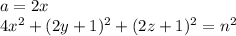 a=2x\\
 4x^2+(2y+1)^2+(2z+1)^2=n^2