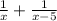 \frac{1}{x} + \frac{1}{x-5}