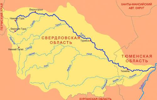 Куда течет река в свердловской области? нарисовать схему
