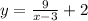 y= \frac{9}{x-3} +2
