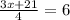 \frac{3x+21}{4} = 6
