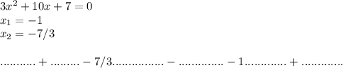 3x^2+10x+7=0\\x_1=-1\\x_2=-7/3\\\\
...........+.........-7/3................-..............-1.............+.............