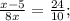 \frac{x-5}{8x}= \frac{24}{10};
