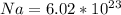 Na= 6.02 * 10 ^{23}

