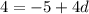 4= -5+4d
