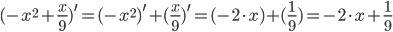 Найти производную ) y=e^4x-x^2 2)y=x/9-x^2