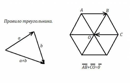 Сумма векторов в 6 угольнике.ab+co+be+dc+bc+do =