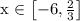 $$x \in \left[-6, \frac{2}{3}\right]$$