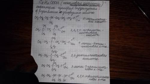 C8h17coohнаписати 7 ізомерів 