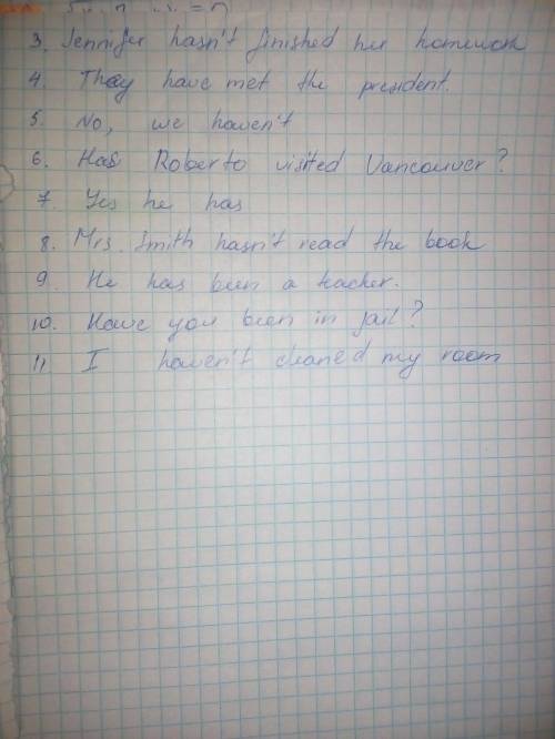 с 11 предложения Там надо present perfect