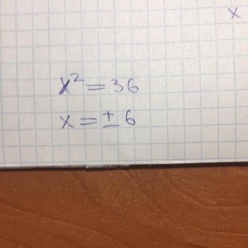 X в квадрате =36.как найти их корень?