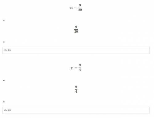Реши систему уравнений: 2y+10x=9 10x−2y=0 ответ: (При необходимости ответ округлите до сотых!) x= y=