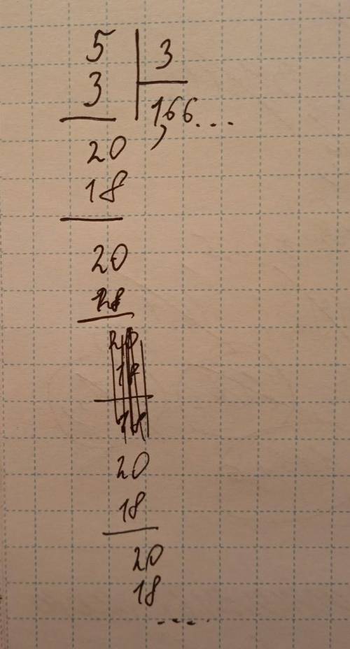скажите как поделить 5 ÷ 3