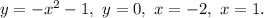 y=-x^{2}-1,~ y=0,~ x=-2, ~ x=1.