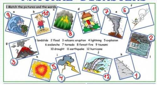 Match the pictures and the world​