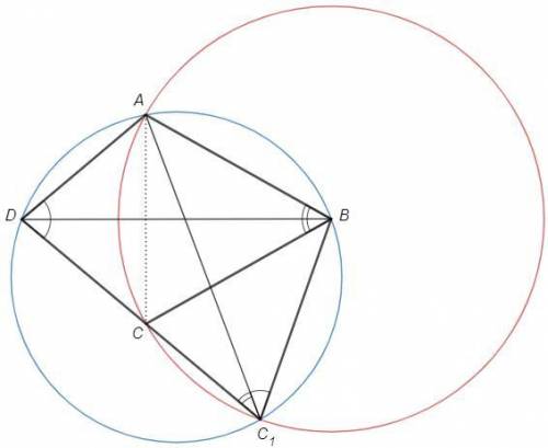Про четырёхугольник ABCD известно, что AB=BC, DB — биссектриса угла D, ∠ABD=30∘, ∠ADB=40∘. Чему може