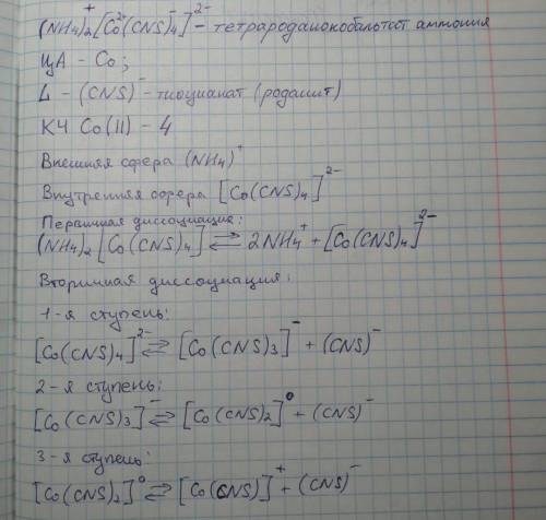 Определите заряд комплексообразователя и комплексного иона, назовите КС по международной номенклатур