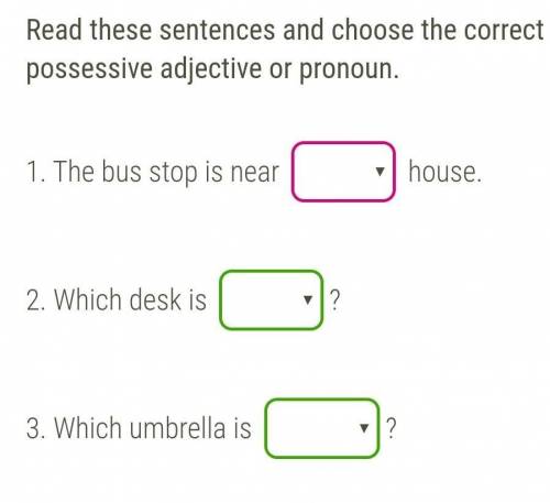 Варианты ответов 1. ours или our2.ours или our3.yours your