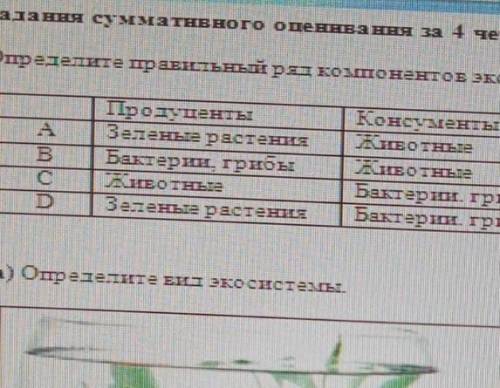 Определите правильно ряд компонентов экосистемы