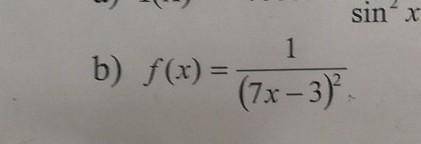 Для функции f(x) найдите первообразную :f(x) =1/(7x-3)²