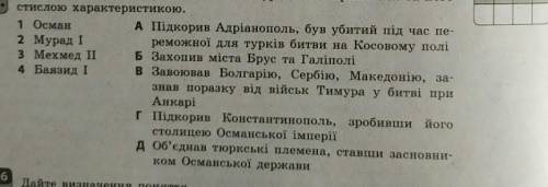 Установіть відповідність між іменами турецького правителя та його стислою характеристикою