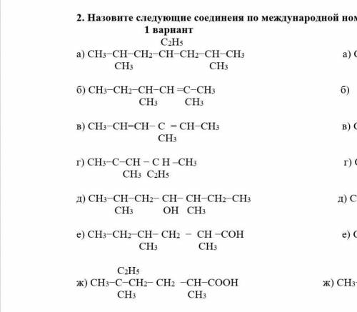след. Соединения по международной номенклатуре