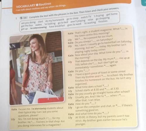 Complete the text with the phrases in the box.Then listen and check your answers