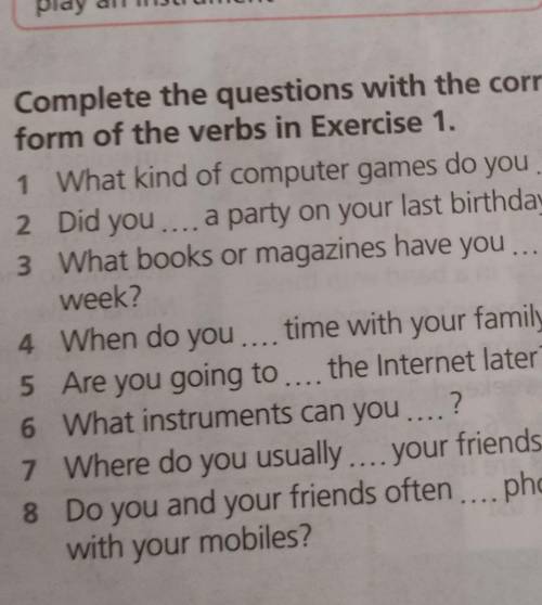 Write your answers to thequestions in Exercise 2.1 I like playing football games.