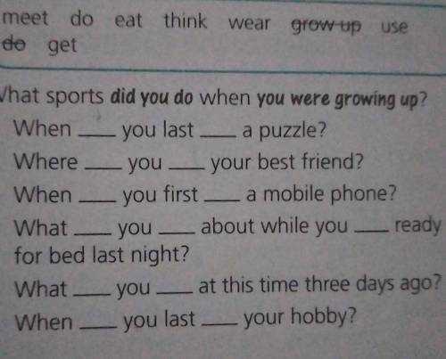 Complete the questions using the correct form of the verbs in the box. 