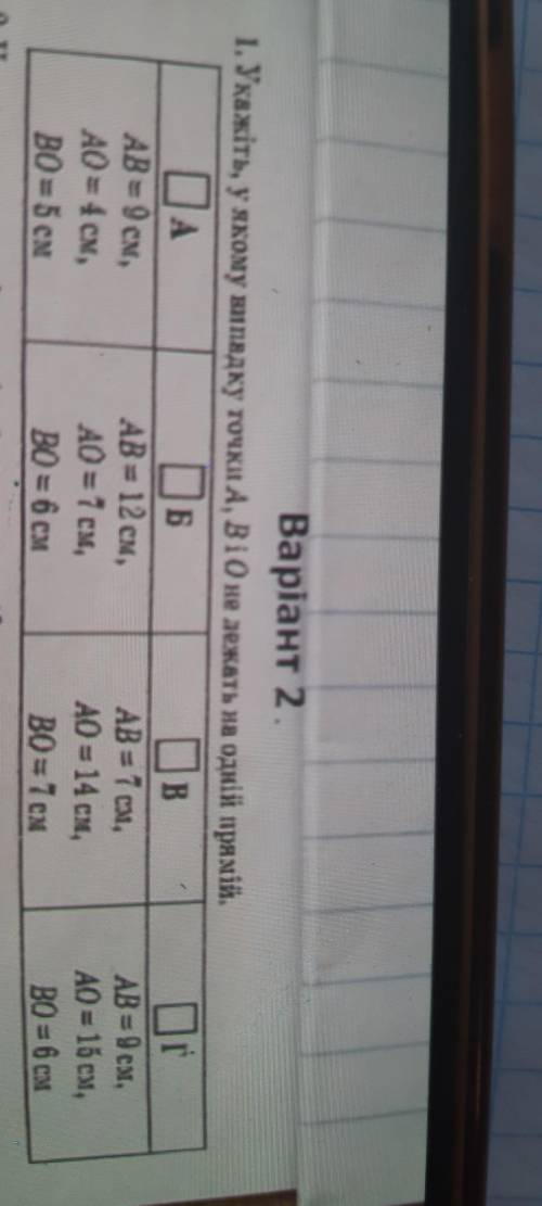 У якому випадку точка А. В не лежать на одній прямий