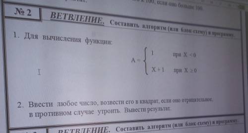 составить алгоритм в программу 2 номера​