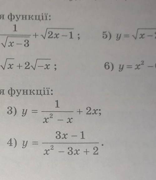 Знайдіть область визначення функції