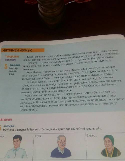 ЖАЗЫЛЫМ 7-тапсырма.«Мағынасын анықта!» Мәтіндегі туыстық атауды білдіретін сөздердің мағынасынанықта