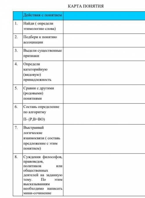 Заполните таблицу, очень надо