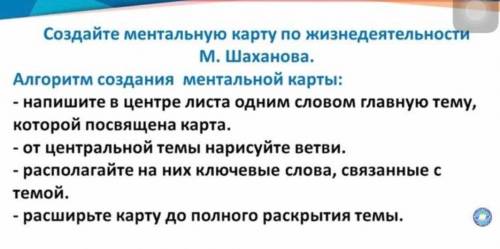 Создайте ментальную карту по жизнедеятельность шаханова добрые люди 