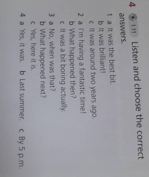 Англиский Listen and choose the correct answers