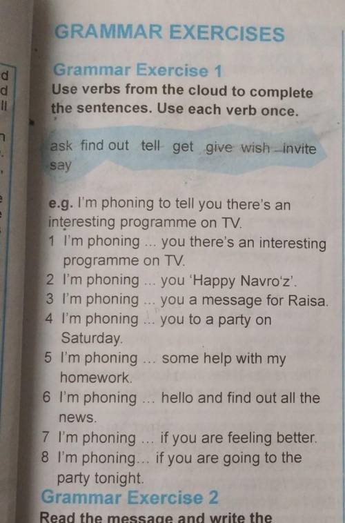Use verbs from the cloud to complete the sentences. use each verb once. 