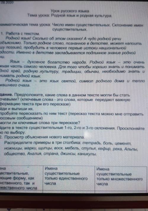 Можете выписать имена сущ с текста 1 ,2, 3, склонения