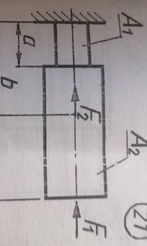 Построить эпюру F1=16.5F2=6