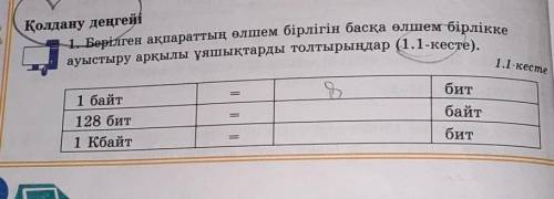 Қолдану деңгейі 1. Берілген ақпараттың өлшем бірлігін басқа елшем бірліккеауыстыру арқылы ұяшықтарды