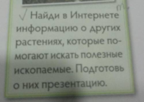 Информация о другихрастениях, которые по-погают искать Полезныеископаемые.