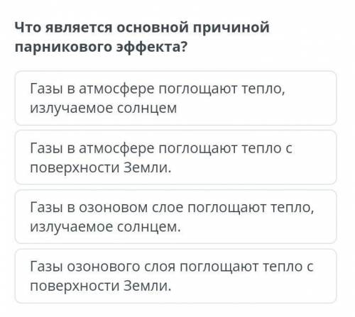 Что является основной причиной парникового эффекта?