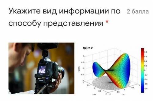 ОООЧЕНЬ выбрать из примеров:Видео информацияТекстоваяЗрительная Графическая(вторая картинка график)